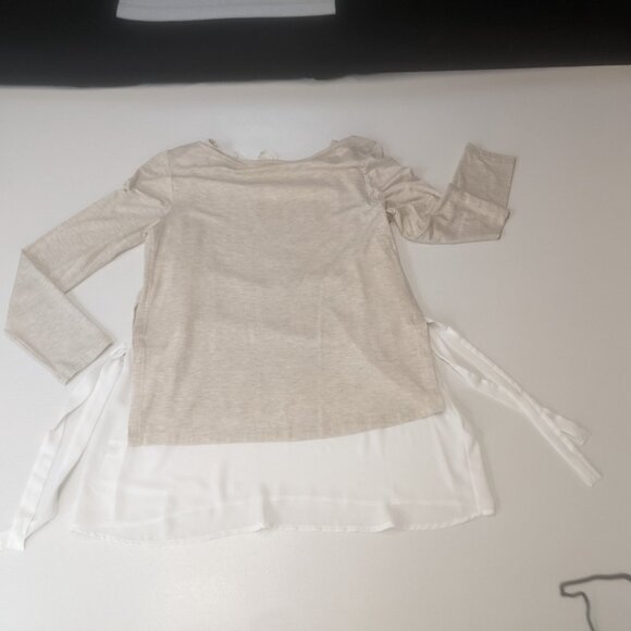 NWT Anthropologie's Pebble and Stone Size Small Tan and White Top - Picture 3 of 11